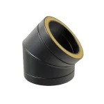 Diam: Courbe en Inox Double Noir 45°
